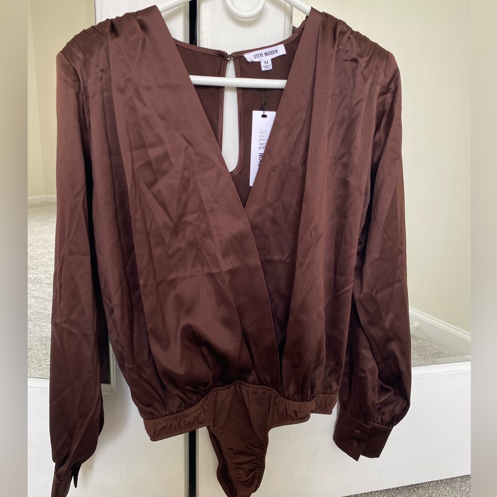 Steve Madden Coffee Body Suit M ☕️🍂
